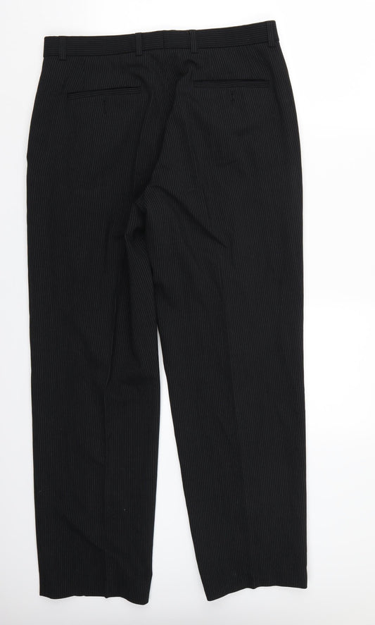 NEXT Womens Black Striped  Trousers  Size 34 L31 in