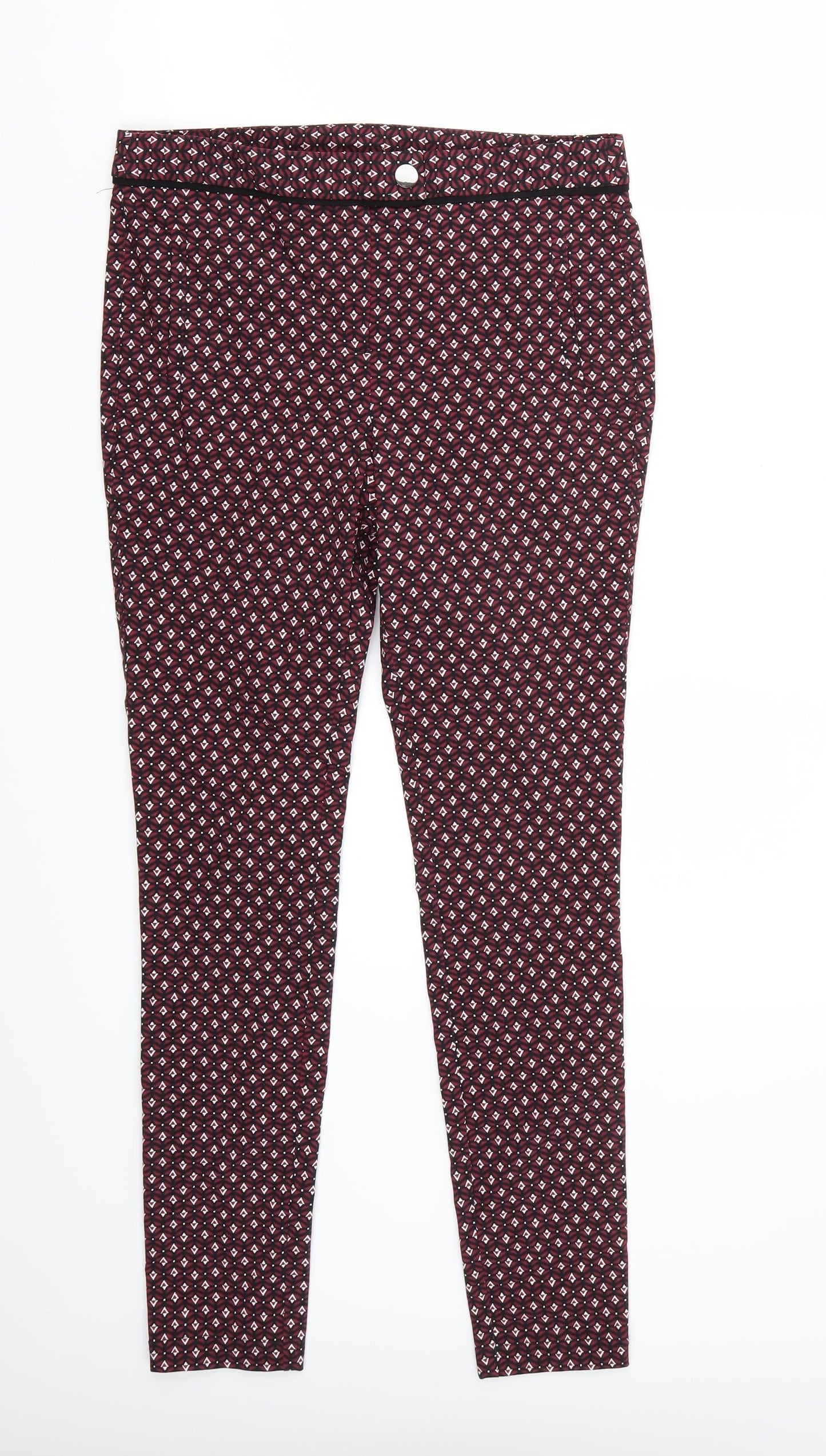 Womens UK Size 8 Dorothy Perkins Regular Fit Cropped Purple Trousers