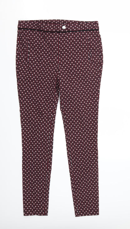 Womens UK Size 8 Dorothy Perkins Regular Fit Cropped Purple Trousers
