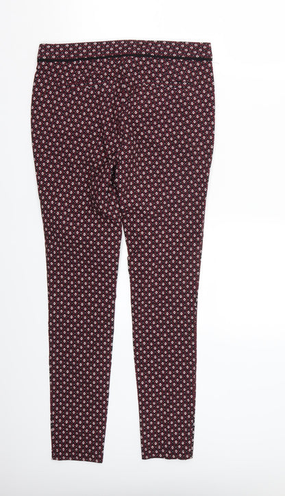 Womens UK Size 8 Dorothy Perkins Regular Fit Cropped Purple Trousers