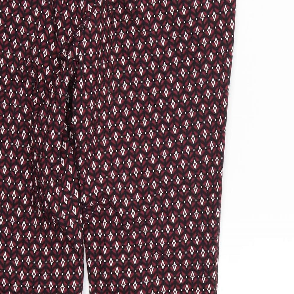 Womens UK Size 8 Dorothy Perkins Regular Fit Cropped Purple Trousers