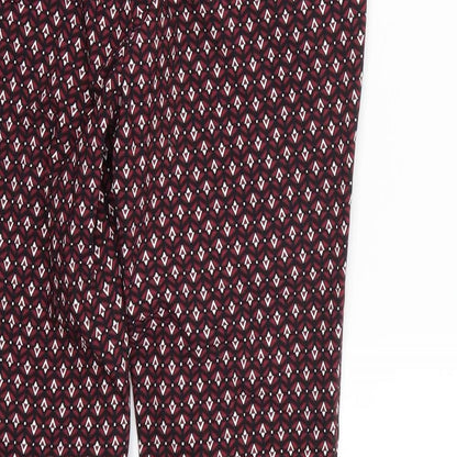 Womens UK Size 8 Dorothy Perkins Regular Fit Cropped Purple Trousers