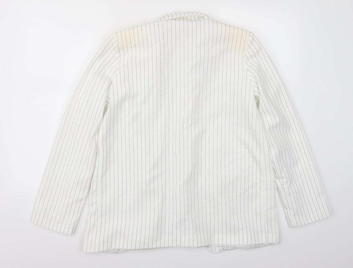 Maia Hemera Womens White   Jacket Blazer Size S  - shoulder pads