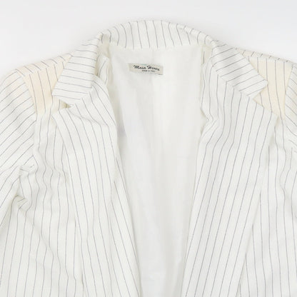 Maia Hemera Womens White   Jacket Blazer Size S  - shoulder pads