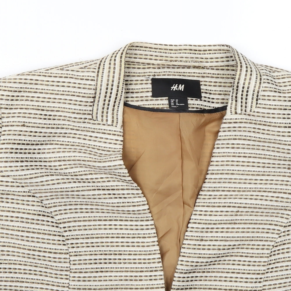 H&M Womens Beige   Jacket Blazer Size 12
