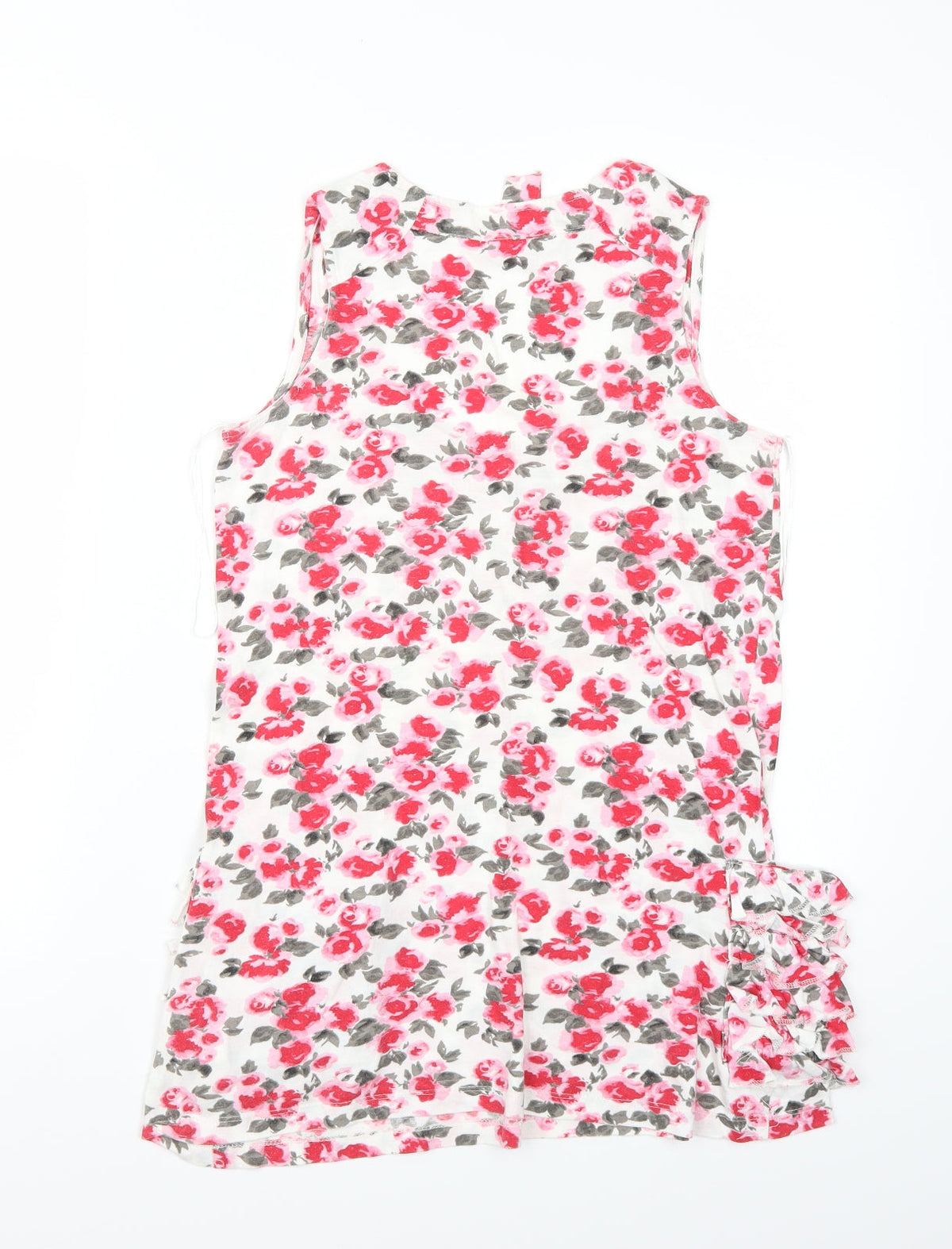 Denim Womens White Floral  Basic T-Shirt Size 8