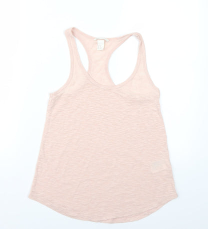 Womens UK Size XS H&M Pink Basic T-Shirt