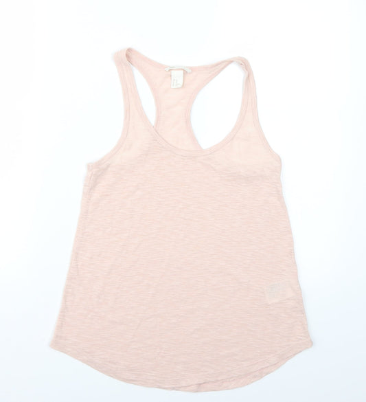 Womens UK Size XS H&M Pink Basic T-Shirt