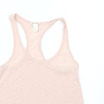 Womens UK Size XS H&M Pink Basic T-Shirt