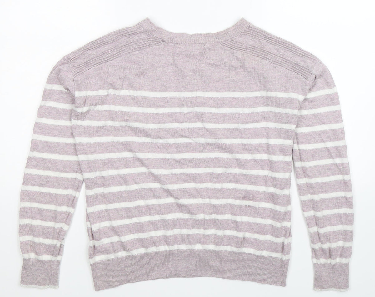 Next Womens Multicoloured Striped Knit Pullover Jumper Size 6  - Oversized