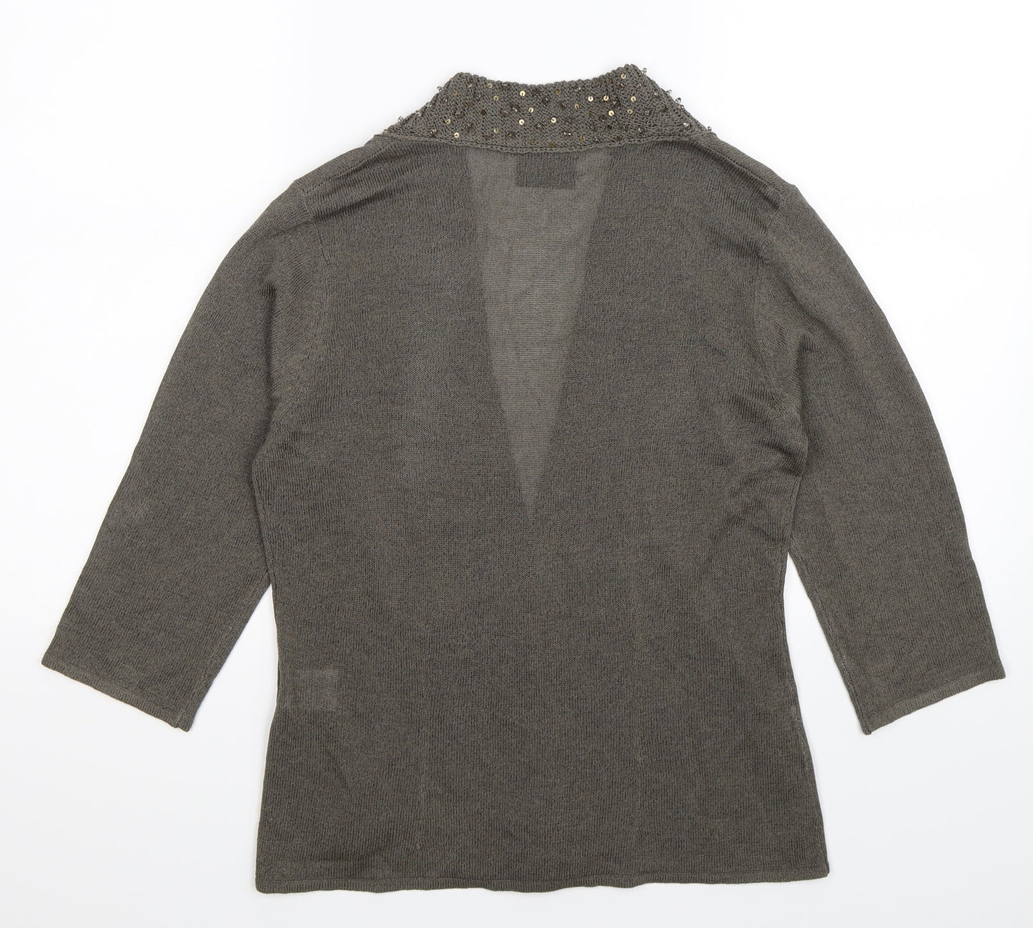 ALEX Womens Grey  Knit Cardigan Jumper Size 12