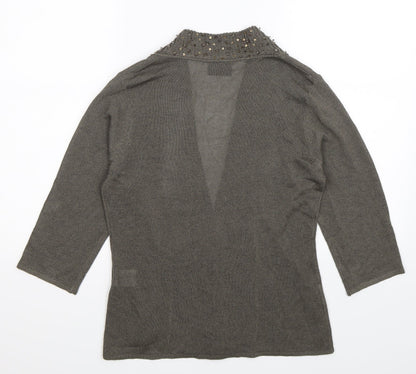 ALEX Womens Grey  Knit Cardigan Jumper Size 12