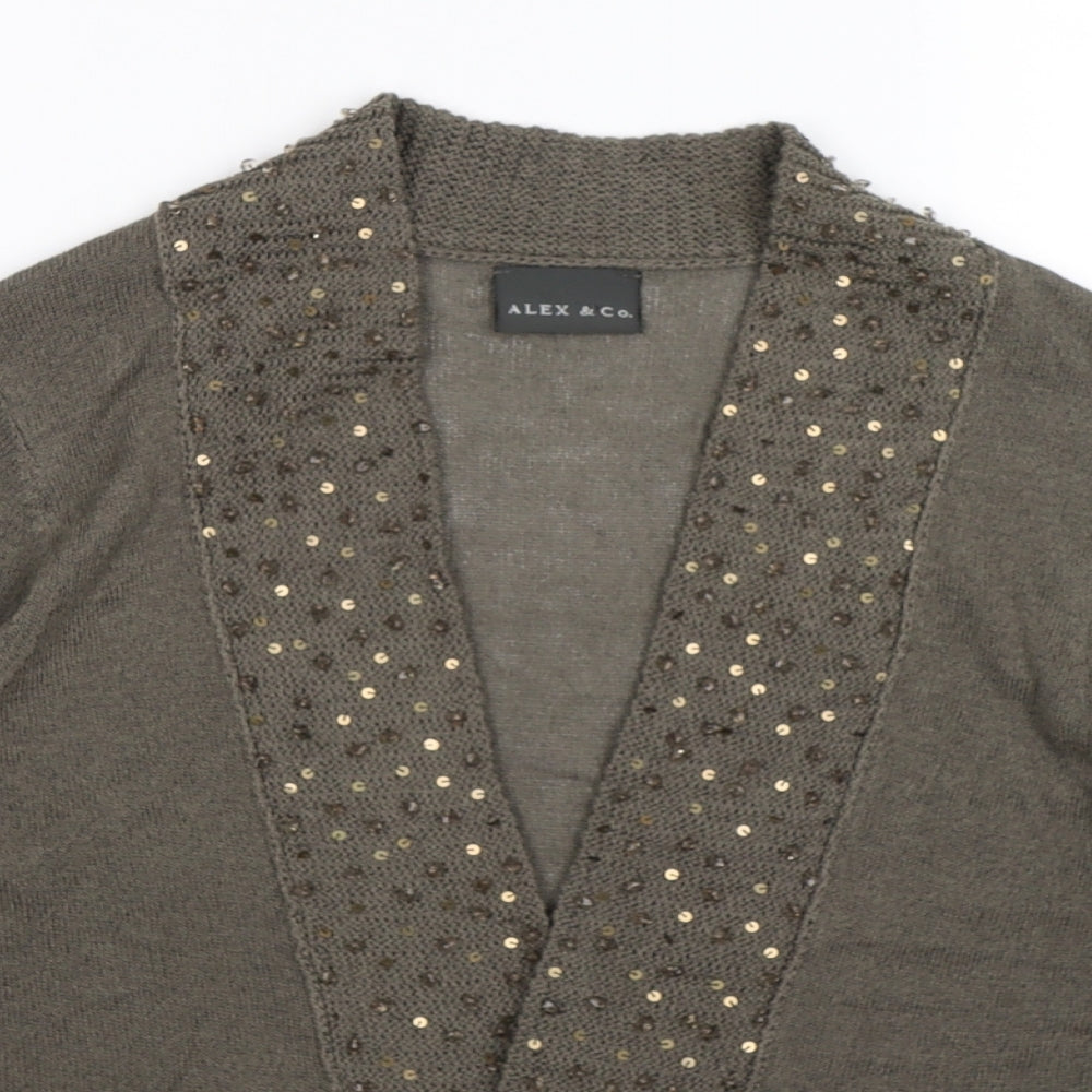 ALEX Womens Grey  Knit Cardigan Jumper Size 12