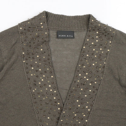 ALEX Womens Grey  Knit Cardigan Jumper Size 12