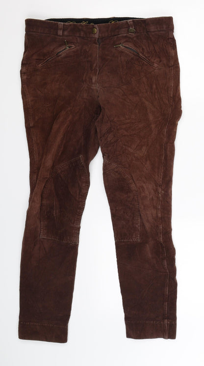 Womens UK Size 32 in Gallop Extra-Slim Fit  Brown Trousers