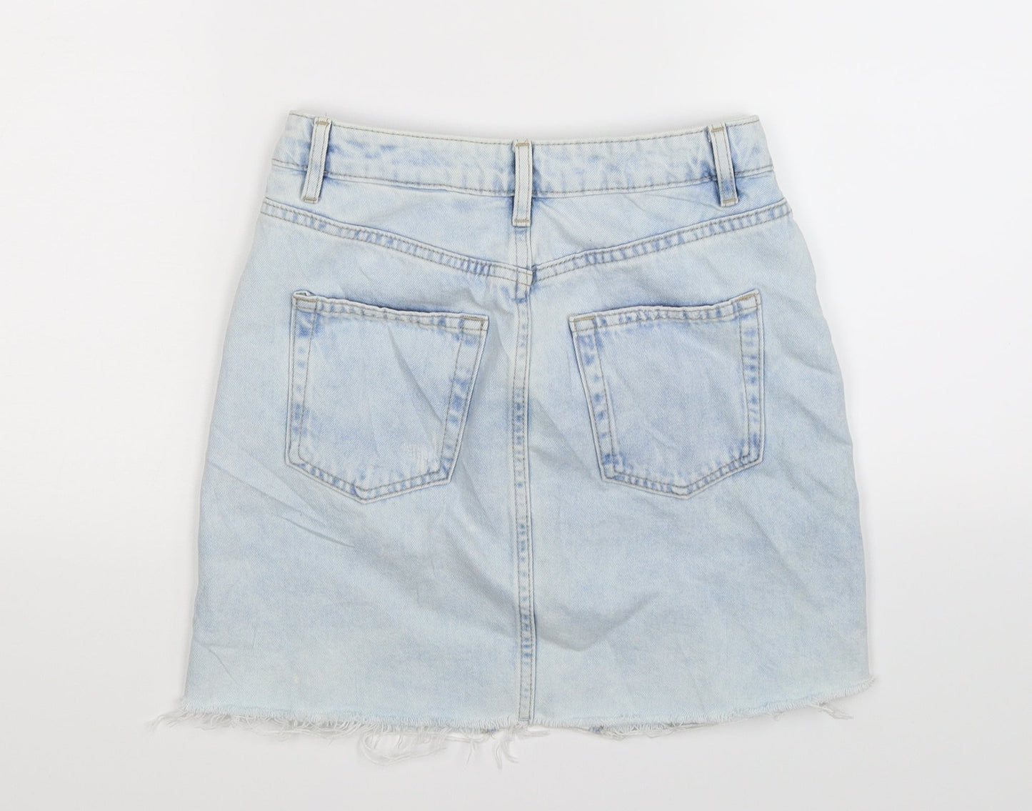 Divided Womens Blue  Denim A-Line Skirt Size 4  - Distressed