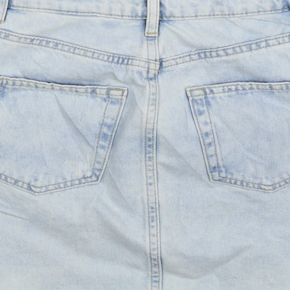 Divided Womens Blue  Denim A-Line Skirt Size 4  - Distressed
