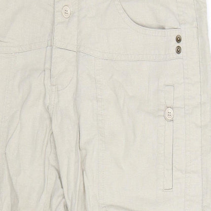 Womens UK Size 32 in VERO MODA Regular Fit Cropped Beige Trousers