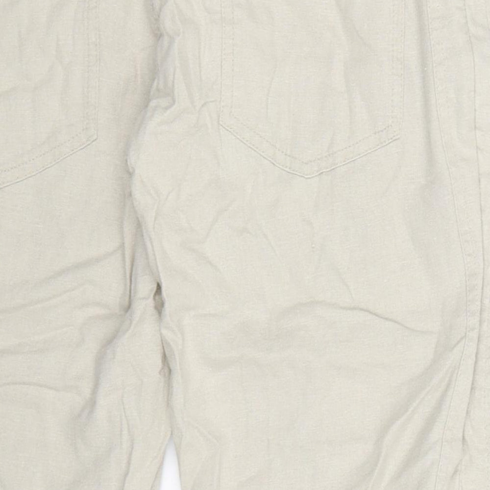 Womens UK Size 32 in VERO MODA Regular Fit Cropped Beige Trousers