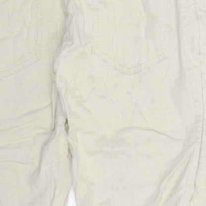 Womens UK Size 32 in VERO MODA Regular Fit Cropped Beige Trousers