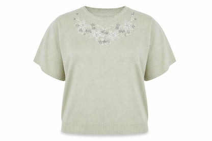 Womens UK Size 14 Berkertex Green Basic T-Shirt