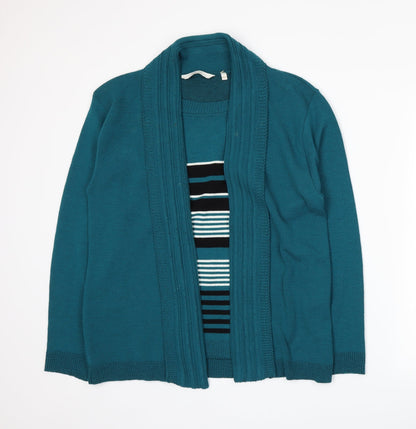 Vida Vi Womens Blue Striped Knit  Jumper Size M