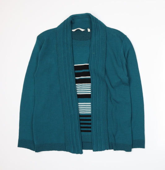 Vida Vi Womens Blue Striped Knit  Jumper Size M