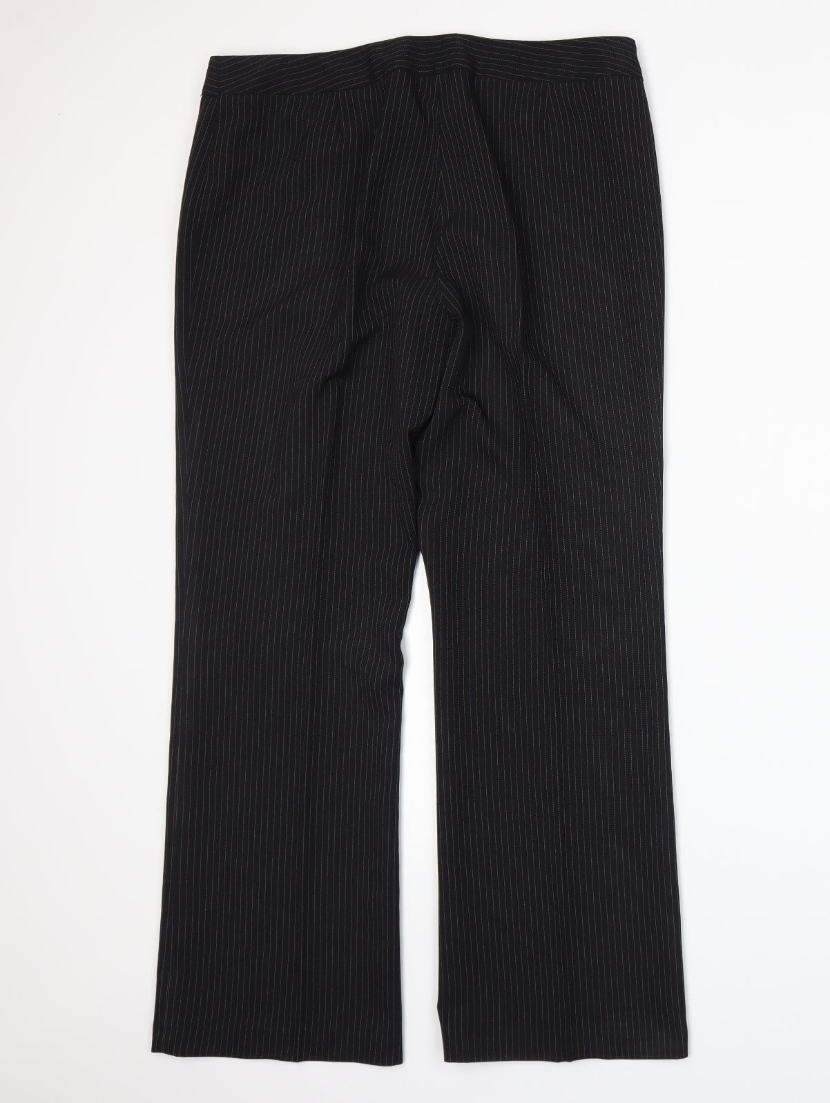 George Womens Black Striped  Trousers  Size 14 L28 in