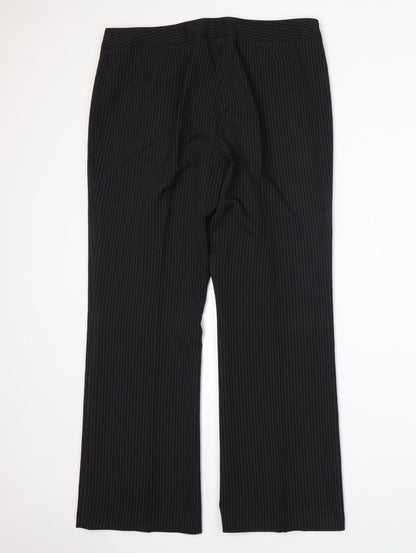 George Womens Black Striped  Trousers  Size 14 L28 in