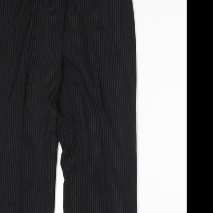 George Womens Black Striped  Trousers  Size 14 L28 in