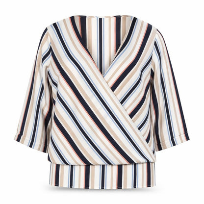 New Look Womens Multicoloured Striped  Basic Blouse Size 8