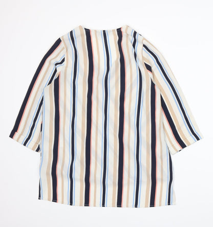 New Look Womens Multicoloured Striped  Basic Blouse Size 8