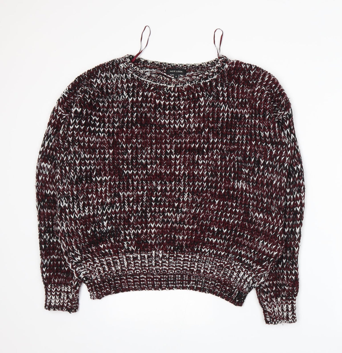 New Look Womens Red  Knit Pullover Jumper Size S