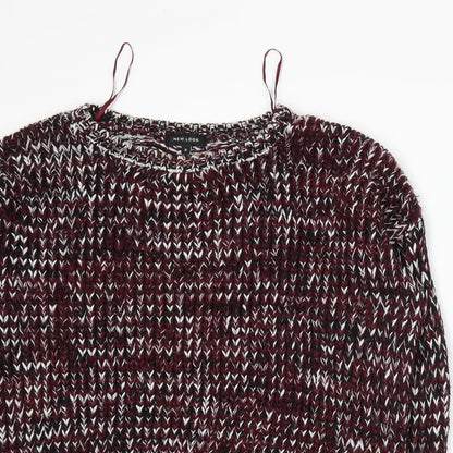 New Look Womens Red  Knit Pullover Jumper Size S