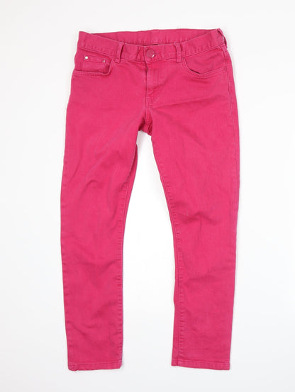 Womens UK Size 10 H&M Regular Fit Skinny Pink Jeans