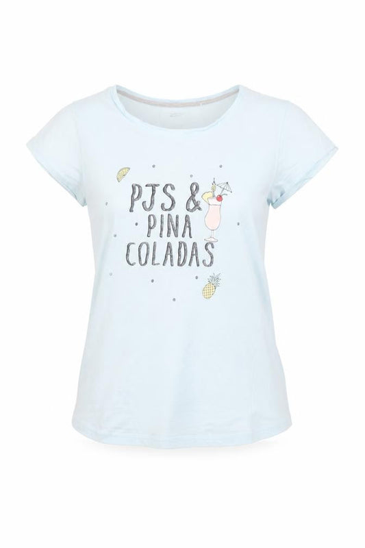 Womens UK Size 12 Peacocks Blue Basic T-Shirt