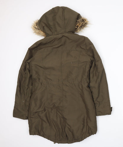 Womens UK Size 6 Dorothy Perkins Green Parka Coat