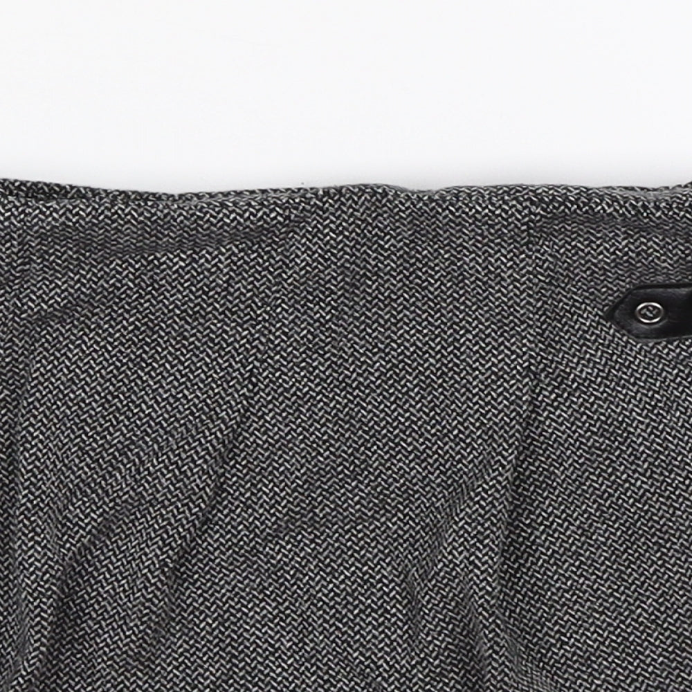 NEXT Girls Grey Herringbone Knit Pleated Skirt Size 10 Years