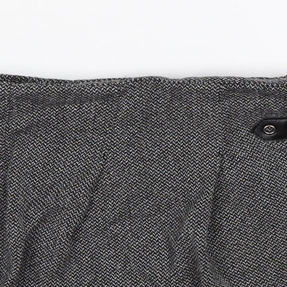 NEXT Girls Grey Herringbone Knit Pleated Skirt Size 10 Years