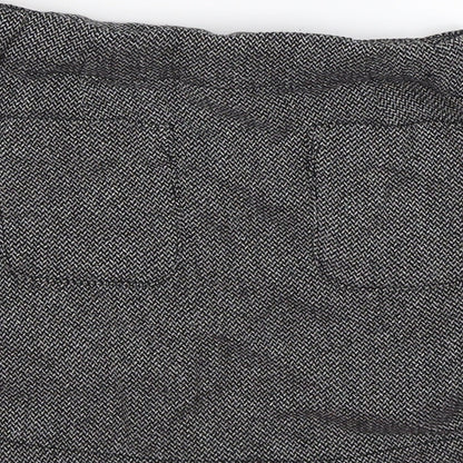 NEXT Girls Grey Herringbone Knit Pleated Skirt Size 10 Years