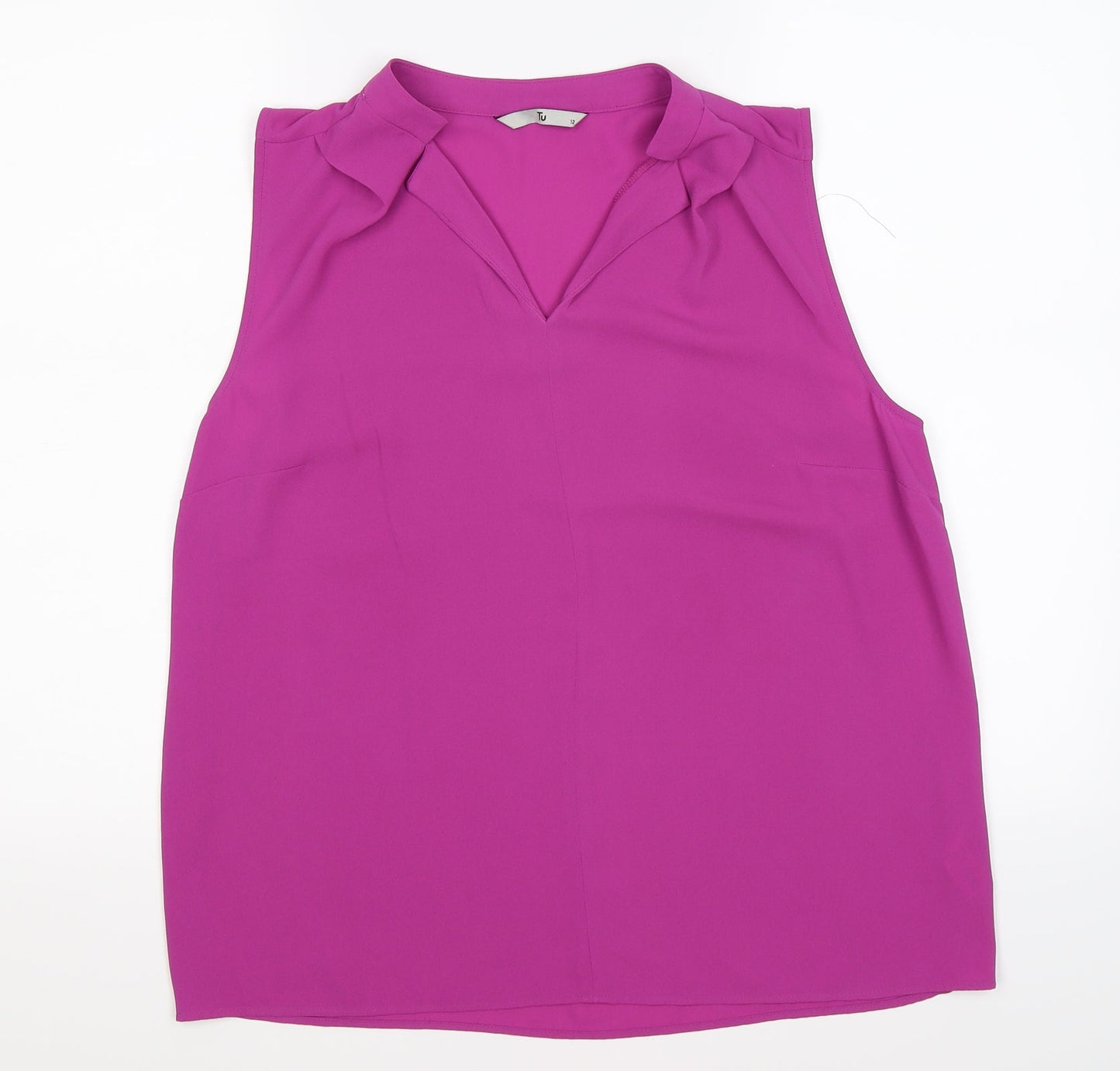 TU Womens Purple  Chiffon Tunic T-Shirt Size 12