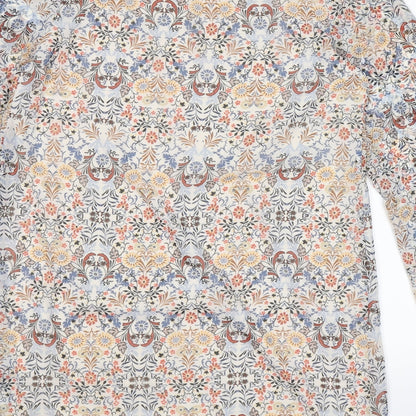 Atmosphere Womens White Floral Chiffon Shirt Dress  Size 12