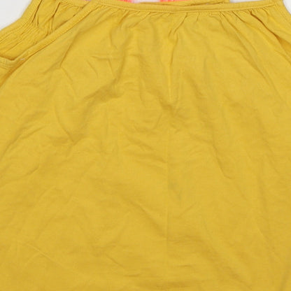 Matalan Girls Yellow Striped  Basic Tank Size 9 Years  - boho tassel