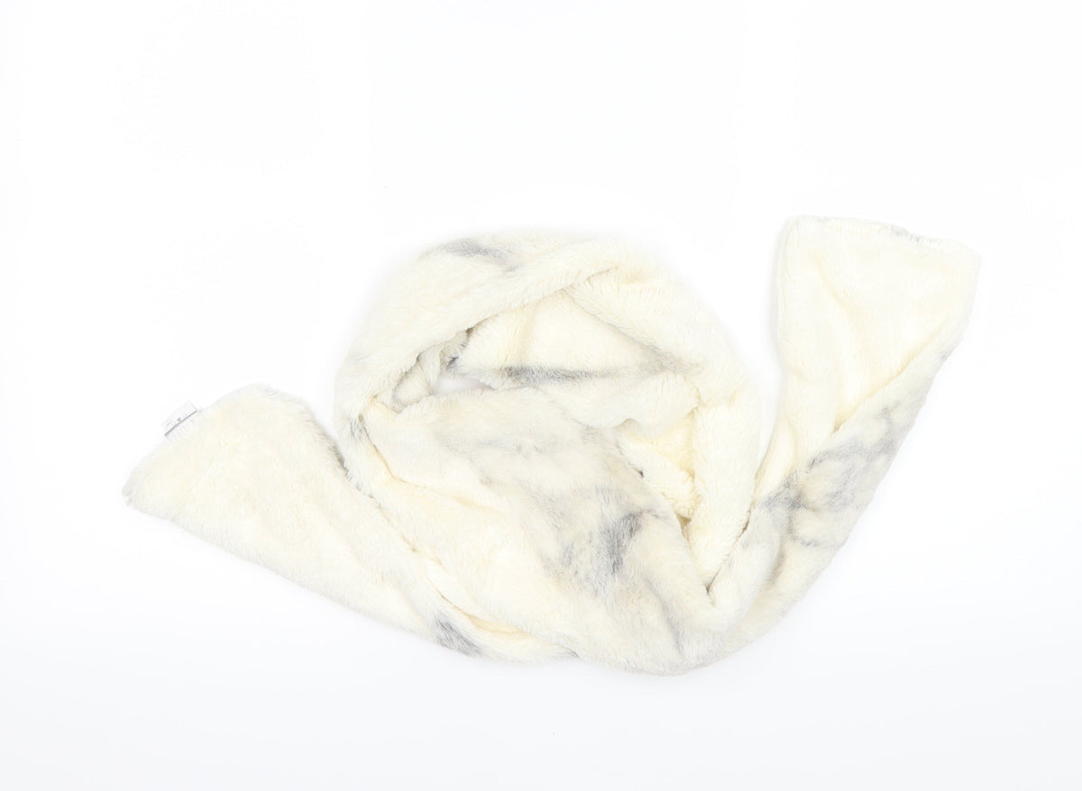 Front view of Brookstone unisex white scarf
