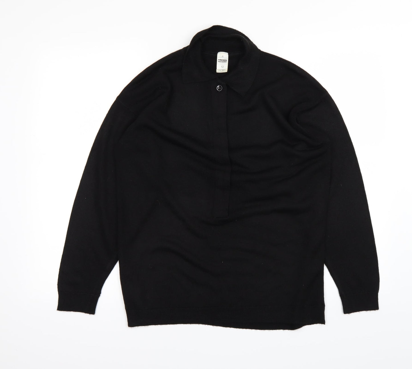 Womens UK Size 12 Littlewoods Black Basic Polo
