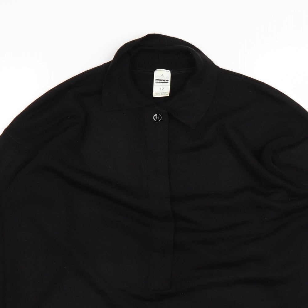 Womens UK Size 12 Littlewoods Black Basic Polo