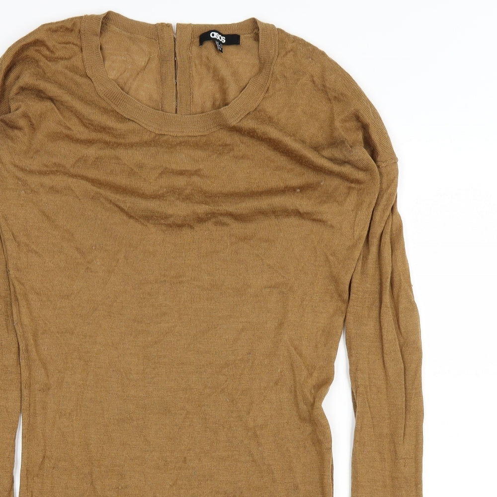 Womens UK Size 6 ASOS Brown Basic T-Shirt