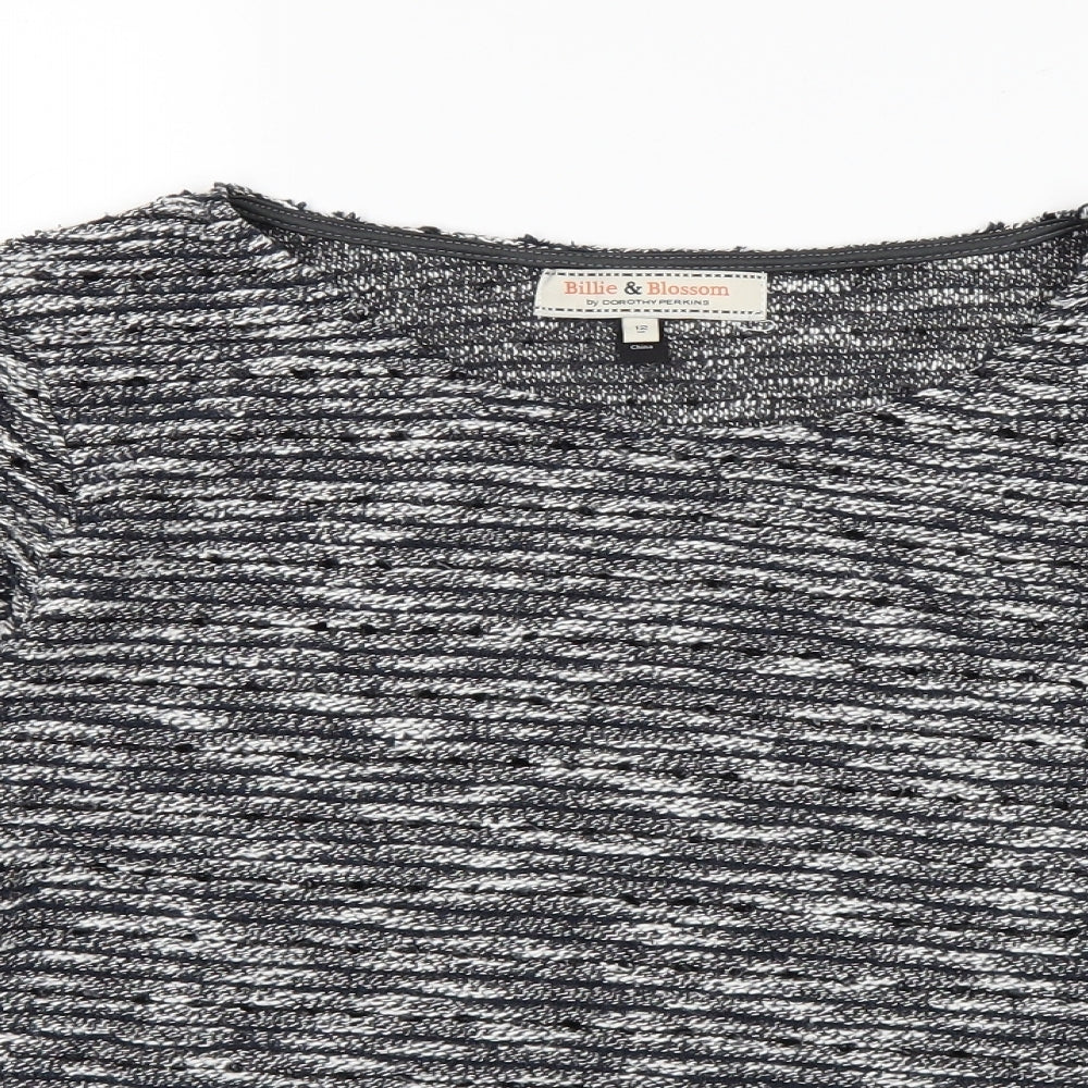 Womens UK Size 12 Billie & Blossom Black Basic T-Shirt