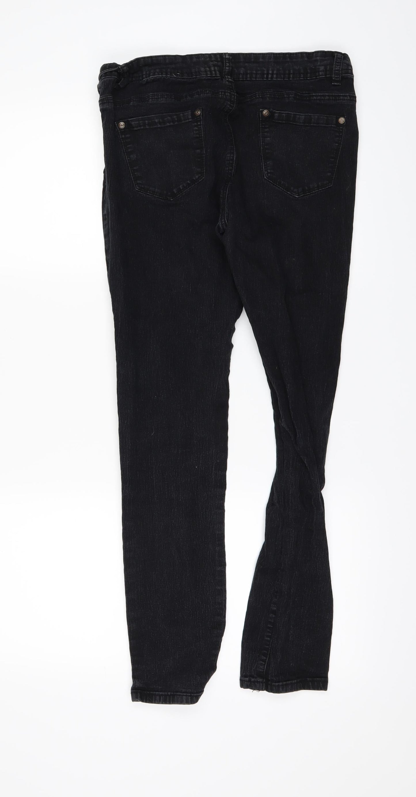 originals Womens Black  Denim Straight Jeans Size 14 L26 in