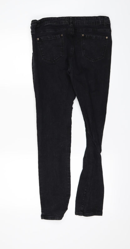 originals Womens Black  Denim Straight Jeans Size 14 L26 in